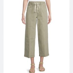 Dear John Wide Leg Jeans Size 30 Sage Green Denim NWT Audrey Cropped Drawstring